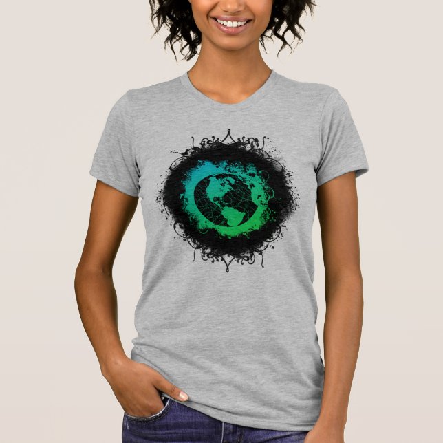 Grunge Earth Day T Shirt (Framsida)