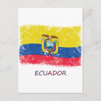 Grunge Ecuador Flagga Vykort