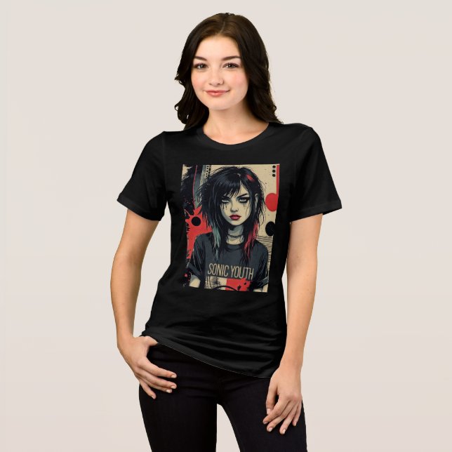 Grunge Emo Girl Tri-Blend Shirt T (Framsida Full)