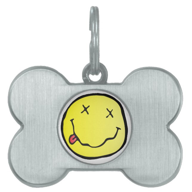 grunge emoji namnbricka husdjur (Framsidan)