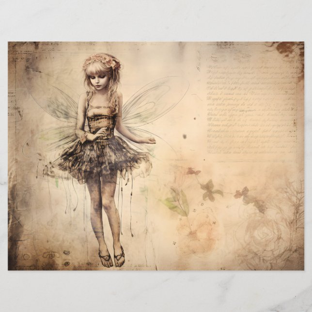 Grunge Fairy Scrapbook Papper (Framsida)