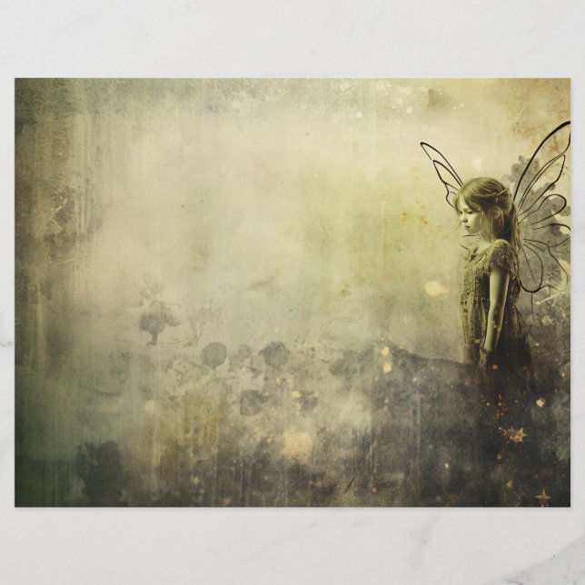 Grunge Fairy Scrapbook Papper (Baksida)