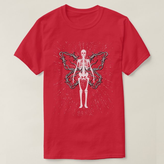 Grunge Fairycore Aesthetic Skeleton Mall Nu Goth C T Shirt (Design framsida)