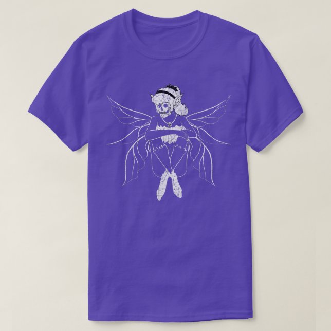Grunge Fairycore Goth Forest Fairy Skeleton T Shirt (Design framsida)