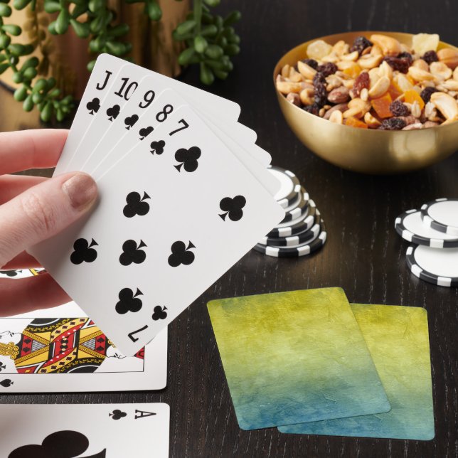 Grunge Färg - Gult och blå Casinokort (På plats)