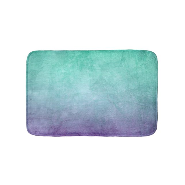 Grunge Färg - Teal & Lila Badrumsmatta (Framsidan)