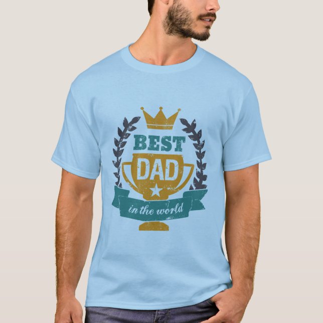 Grunge Fars dag T shirt Best Pappa i världen (Framsida)