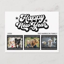 Grunge-film tre foton nytt års vykort