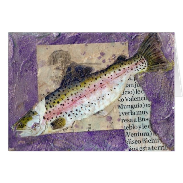 Grunge Fish Hälsningskort (Framsidan Horizontal)