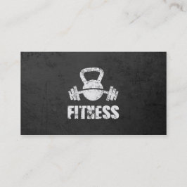 Grunge Fitness Personal Trainer Kettlebell Barbell Visitkort