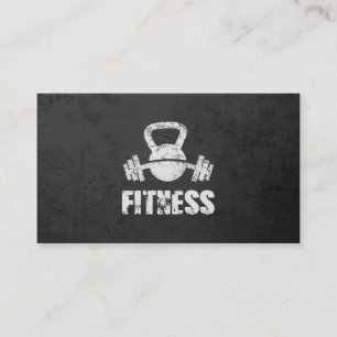 Grunge Fitness Personal Trainer Kettlebell Barbell Visitkort