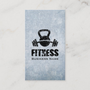Grunge Fitness Personal Trainer Kettlebell Barbell Visitkort