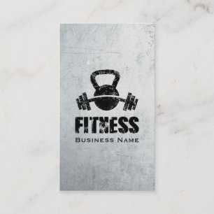 Grunge Fitness Personal Trainer Kettlebell Barbell Visitkort