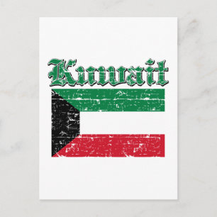 Grunge Flagga av Kuwait Vykort