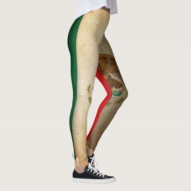 Grunge flagga av Mexiko Leggings (Höger)