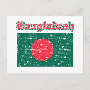 Grunge Flagga of Bangladesh Vykort