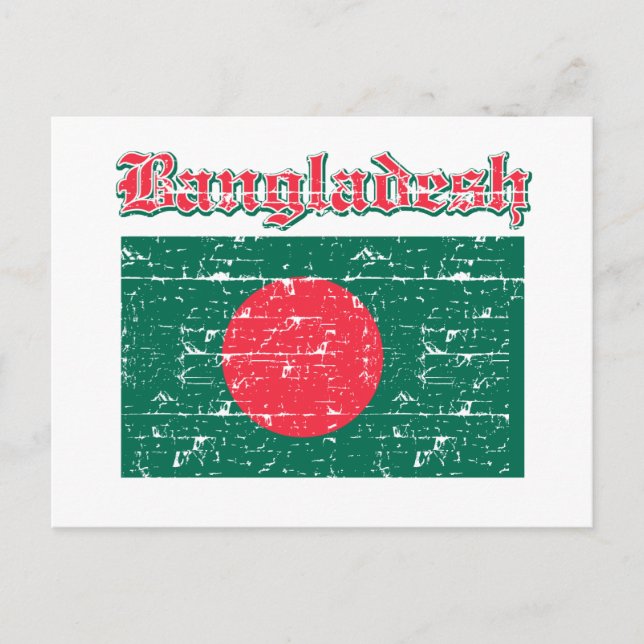 Grunge Flagga of Bangladesh Vykort (Framsida)