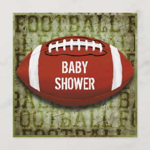 Grunge för grönt för parfotbollbaby shower inbjudningar