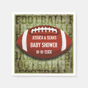 Grunge för grönt för parfotbollbaby shower pappersservett