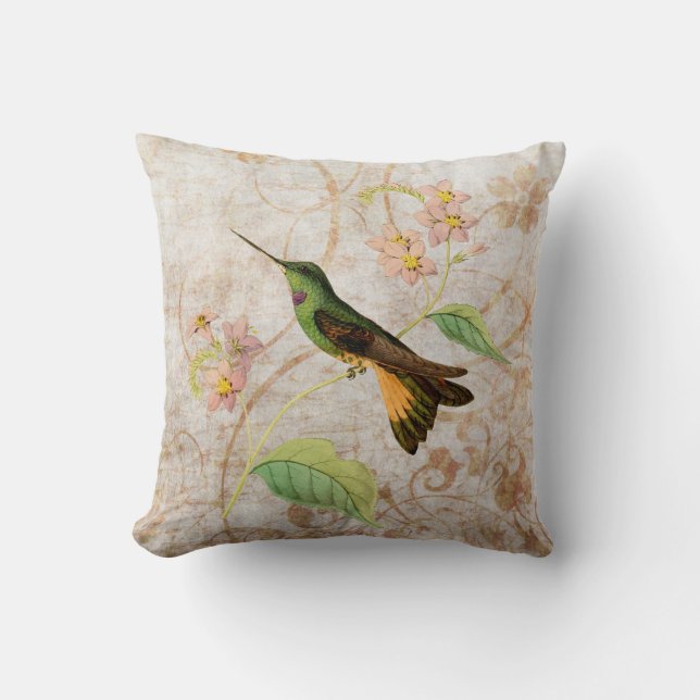 Grunge för Starfrontlet Hummingbirdvintage kudder Kudde (Framsida)