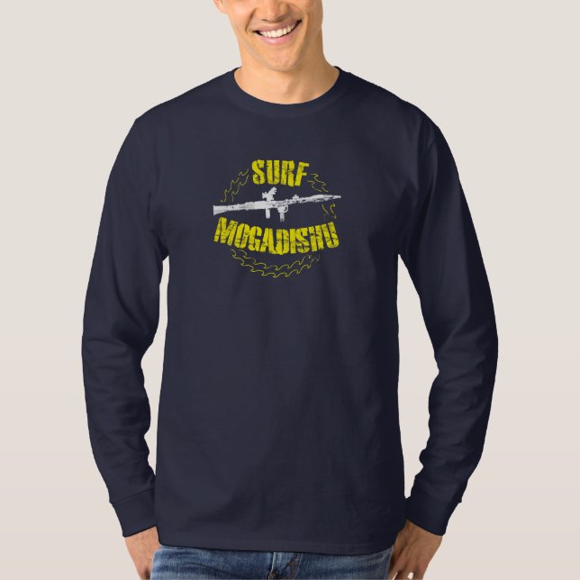 Grunge för surfaMogadishu vintage stencilerar Tee Shirt (Framsida)