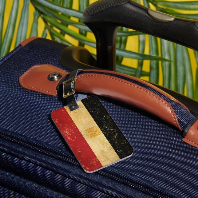 Grunge för Vintage av egyptenens Flagga Bagagebricka (Framsida Insitu 1)