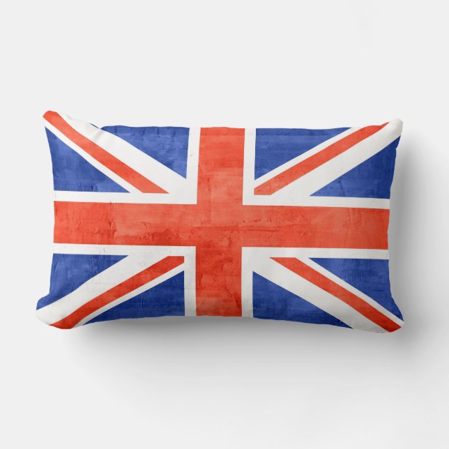 Grunge Förenade kungariket Flagga Lumbarkudde (Framsida)