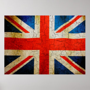 Grunge Förenade kungariket flagga Poster