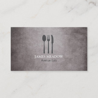 Grunge Fork Knivar Spoon Restaurant Cafe Catering  Visitkort