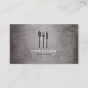 Grunge Fork Knivar Spoon Restaurant Cafe Catering Visitkort
