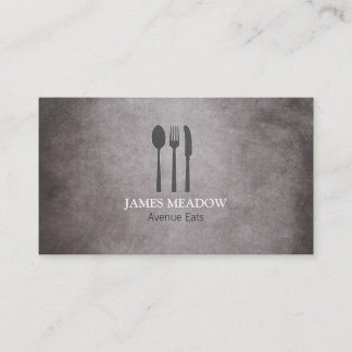 Grunge Fork Knivar Spoon Restaurant Cafe Catering Visitkort