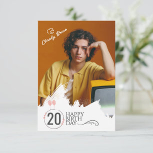 Grunge   Foto på alla ålders-Anpassningsbar-födels Tack Kort