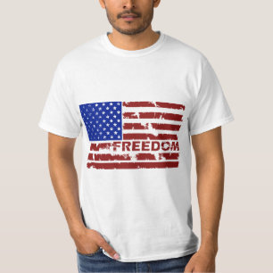 Grunge Freedom United Stater Flagga T Shirt