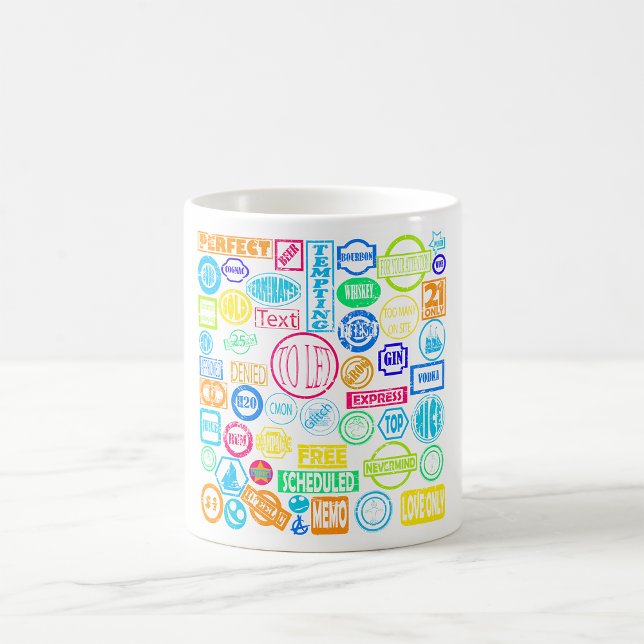 Grunge Frimärke Collection Mugg (Skapare uppladdad)