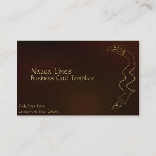 Grunge Geoglyph Logotyp Guld Metallic Nazca Linjer Visitkort