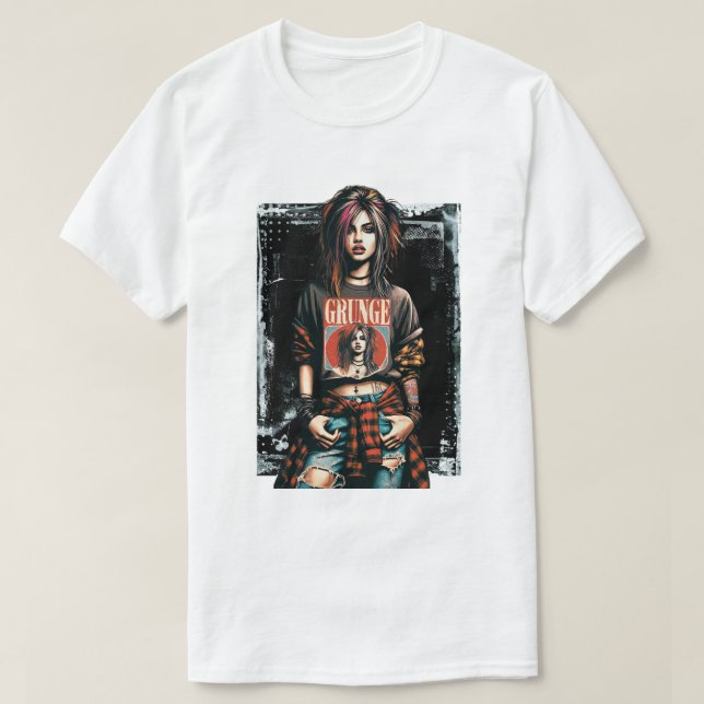 Grunge Girl Punk Sten Street Art Quote Graffiti T Shirt (Design framsida)