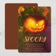 Grunge Golden Vuxen Pumpkin Spooky Halloween