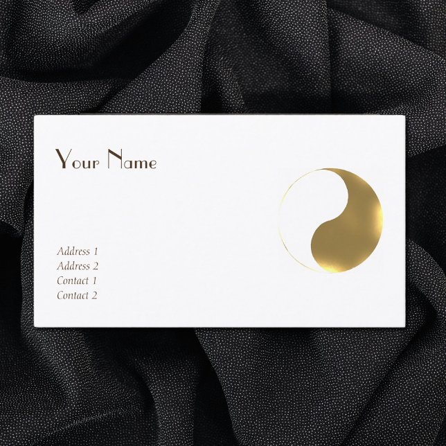 Grunge golden&white yin yang visitkort (Skapare uppladdad)