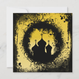 Grunge-Goth Guld och Black Ramadan Mosque Inbjudningar