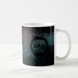 Grunge-Goth Pappa med Döskallar och Fladdermus Kaffemugg