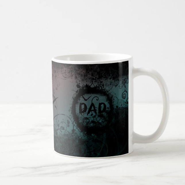 Grunge-Goth Pappa med Döskallar och Fladdermus Kaffemugg (Höger)
