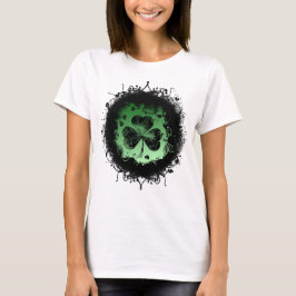 Grunge-gotisk Shamrock för St. Patrick's day T Shirt