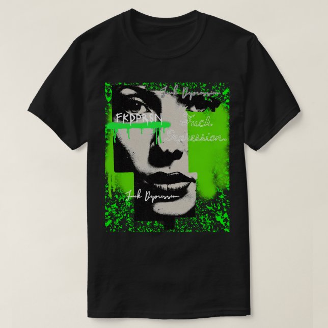 Grunge & Grace- "Fan Depression" x FKDPRSN Art T Shirt (Design framsida)