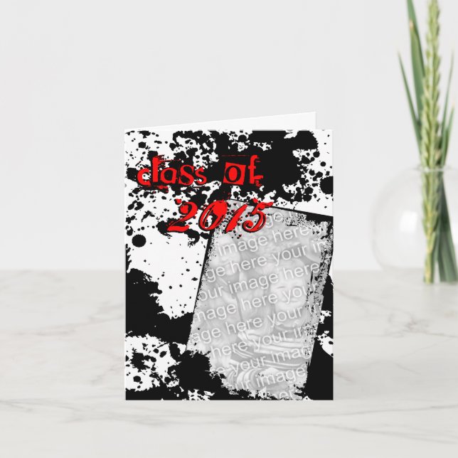 grunge grad klass 2015 tack kort (Framsida)