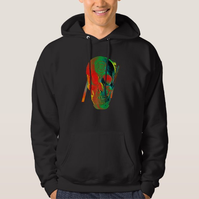 Grunge Graffiti Döskalle Hoodie (Framsida)