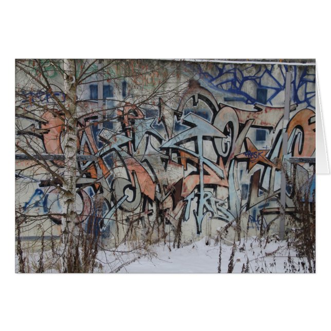 Grunge Graffiti Wall Hälsningskort (Framsidan Horizontal)