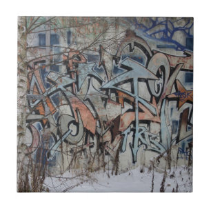 Grunge Graffiti Wall Kakelplatta