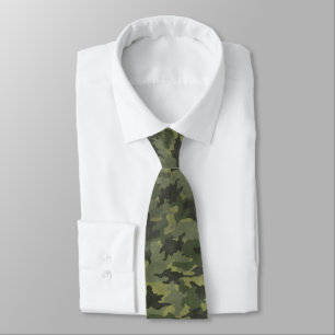 Grunge Grönt Camo Military Camouflage Manar Tie Slips