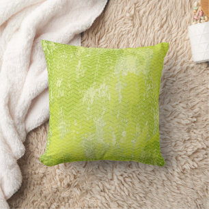 Grunge grönt chevron mönster modern kudde