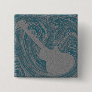 Grunge Guitar Button, turkos Knapp